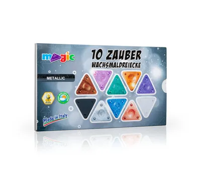 Produktbild von Magische Dreieckige Wachsmalstifte Magic – Sets – Metall