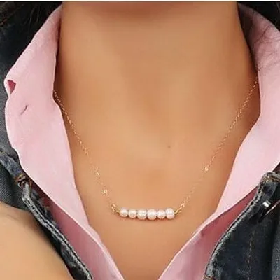Produktbild von Elegante Halskette Bijoux Pearl - Goldene Damenhalskette KP1680
