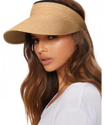 Produktbild von Damen Sonnenhut UV-Schutz Strohhut UPF 50+ Packbar Faltbar Strandhut Khaki Einheitsgröße