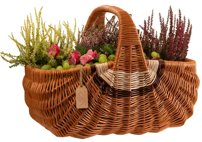 Produktbild von FALKENBERGER Weidenkorb geflochten groß "Camden" ca. 49,5x31x22cm Handarbeit Einkaufskorb aus Weide Kaminkorb Marktkorb