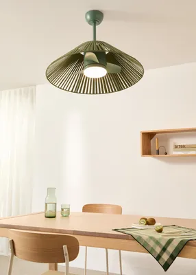 Produktbild von WIND LAMP WOVEN - Leiser 25W-Deckenventilator mit LED-Licht