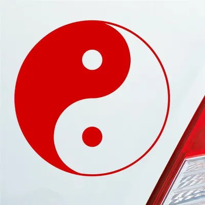 Produktbild von Auto Aufkleber Yin und Yang Symbol KFZ 10x10 cm Rot Sticker Heckscheibenaufkleber