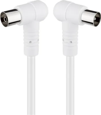 Immagine prodotto di goobay Cavo antenna angolare 2 x spina coassiale schermata 90° a presa coassiale 90° bianco 7,5 m