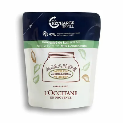 Produktbild von L'Occitane Concentré de Lait Mandorla, Milch, Frauen, Feuchtigkeitsspendend, Nährend, Weichmachend, Jeder Hauttyp, 200 ml, Mandelöl
