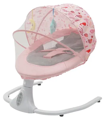 Immagine prodotto di Sdraietta elettrica - Modello S-Y608 - Con telecomando - Con zanzariera - Per bambini da 0 a 1 anno - Fino a 20 kg - Rosa