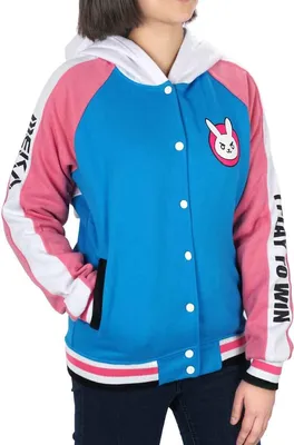 Obrázok produktu pre D.Va College Jacket with Hood | Dámska tepláková bunda pre fanúšikov Overwatch | Veľkosť: L