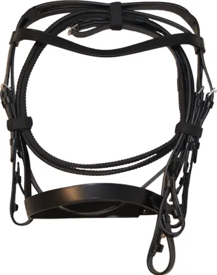 Productafbeelding van Collegiate Leder Hunt Cavesson hoofdstel, model II, artikelnummer WB1054 (Cob), zwart