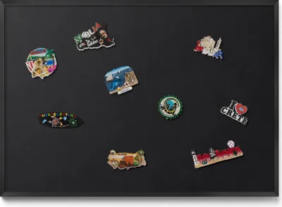 Produktbild von Magnetboard 100x70 cm – Schwarzer Rahmen – Farbe Schwarz – Weißwandtafel, Magnetische Tafel – Büro, Magnetpinnwand