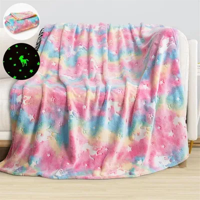 Immagine prodotto di Coperta morbida a forma di unicorno per bambini, 150 x 200 cm
