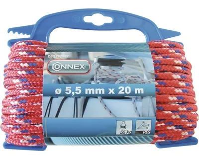 Produktbild von Polyesterseil geflochten rot blau Ø 5,5 mm Länge 20 m