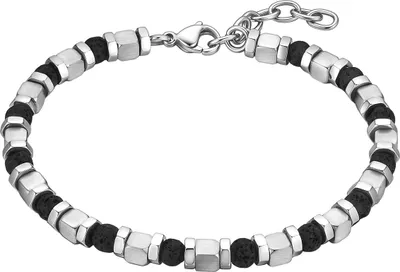 Produktbild von True Rebels Armband Edelstahl Lavastein 50060244