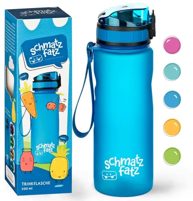 Immagine prodotto di Klarstein borraccia 0,5L, borraccia sportiva per escursioni, scuola e palestra, borraccia neutra al gusto a prova di perdite, borraccia con inserto di frutta, borraccia fitness senza BPA, blu