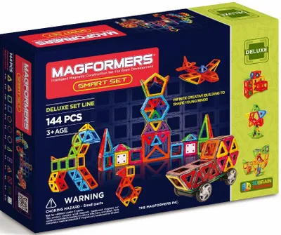 Produktbild von Magformers Magnetisches Konstruktionsspielzeug Set 144 Teile Dreiecke Quadrate Fünfecke