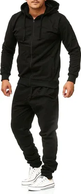 Produktbild von Herren Jogginganzug einfarbig 100% BW 586 Schwarz L