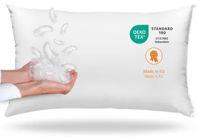Productafbeelding van Donskussen met veren 40x60 cm, 100% dons & veren, wasbaar, gemaakt in EU