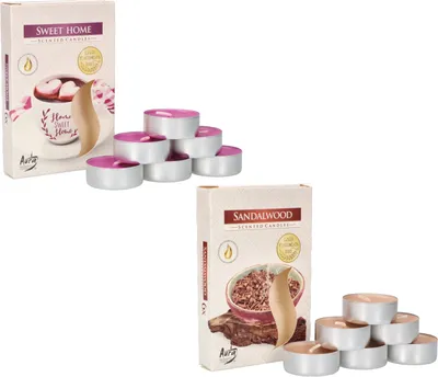 Obrázek produktu pro KOTARBAU® 12 Sweet Home Svíčky s vůní santalového dřeva Doba hoření 4 hodiny