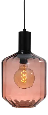 Productafbeelding van Hanglamp zwart Porto met Jagger red glas - Ø 19cm