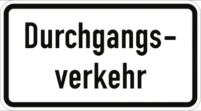 Produktbild von Verkehrsschild VZ1053-36, Durchgangsverkehr, Alu, RA2, 600x330 mm