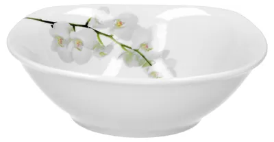 Zdjęcie produktu dla Miska na sałatkę zbożową Vanda biała orchidea 14,3 cm