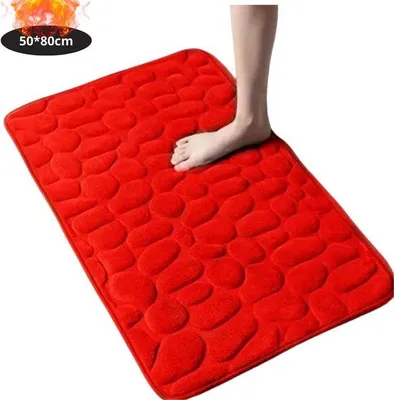 Productafbeelding van Nivard Badmat - Douchemat - Antislip - Wc Mat - Toiletmat - Badkamermat - Rood - 50x80