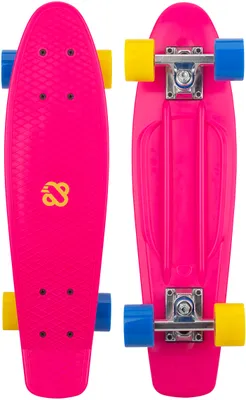 Produktbild von Nijdam Flipgrip Skateboard - Punky Power - Fuchsia/Gelb