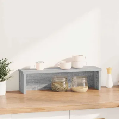 Obrázek produktu pro vidaXL Kuchyňský regál stohovatelný šedý Sonoma 60x15x16 cm Materiál na bázi dřeva