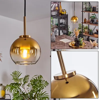 Produktbild von Cesaro Hängelampe aus Metall/Glas in Goldfarben/Rauchfarben/Klar