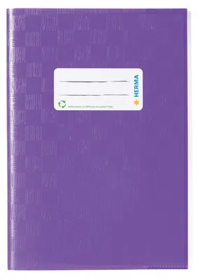 Image de HERMA 7426 protège-cahier PP A5 violet foncé avec étiquette d'identification