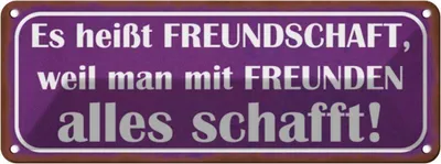 Produktbild von vianmo Blechschild 10x27 cm es heißt Freundschaft weil man Dekoration Spruch Zitat