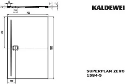 Produktbild von Kaldewei 358447982663 DW SUPERPLAN ZERO Mod.1584-5, 750 x