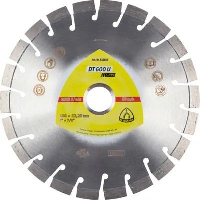 Produktbild von Klingspor DT 600 U Diamanttrennscheiben, 180 x 2,6 x 22,23 mm 22 Segmente 20 x 2,6 x 9 mm, Kurzverzahnung