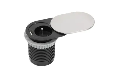 Obrázok produktu pre GTV Vstavaná stolová zásuvka SLIDE 1x zásuvka 1x USB 2,4A - AE-BPW1U1UCH-51