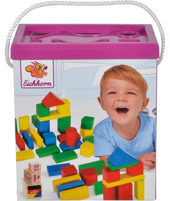 Produktbild von Eichhorn Bunte Holzbausteine, Bausatz, 1 Jahr(e), Holz, 50 Stück(e)