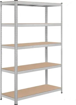 Immagine prodotto di Scaffale in acciaio 611232 argento 5 livelli, 120 x 45 x 180 cm