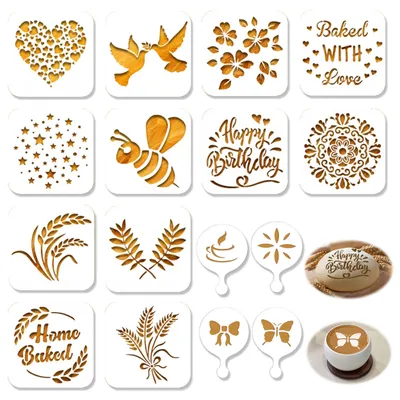 Backschablonen-Set, 16-teilig, weißes PET, wiederverwendbar