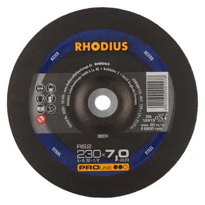 Produktbild von Rhodius Schleifscheibe RS 2 230x7,0x22,23mm Stahl Proline - 200274