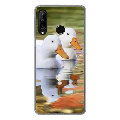 Produktbild von MuchoWow® Handyhülle Schutzhülle Hülle für Huawei P30 Lite Enten - Wasser - Spiegelung - Familie Silikon Softcase Handy Hülle - Handyhülle