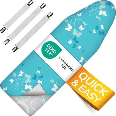 Obrázek produktu pro Potah na žehlicí prkno - 125x40 cm - Tyrkysová barva - Odraz tepla a páry