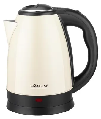 Produktbild von Hagen, Kompakter elektrischer Wasserkocher aus Edelstahl, Elegantes Design, 360°
