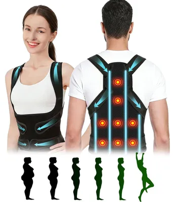 Produktbild von Sonstige Bandage Haltungskorrektur für den Rücken, Rückenhaltungskorrektur (schwarz, mittel)