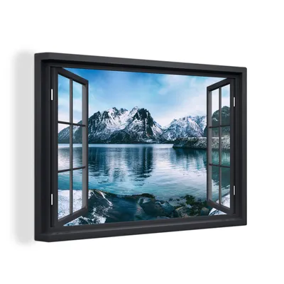 Obrázek produktu pro OneMillionCanvasses® Malba na plátně Nástěnná malba na plátně - Výhled - Hory - Voda - 150x100cm