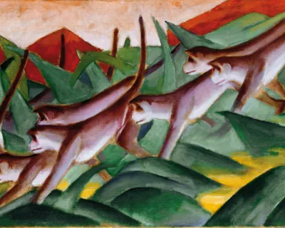 Produktbild von Franz Marc Kunstdruck Bild - Affenfries, 1911 (40 x 50 cm)