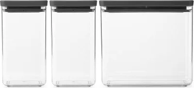 Obrázok produktu pre Brabantia Tasty+ Rectangular Canister 6.7 L Grey, Transparent 3 pc(s)