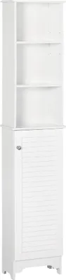 Image de Armoire de salle de bain, design peu encombrant, étagère réglable, blanc