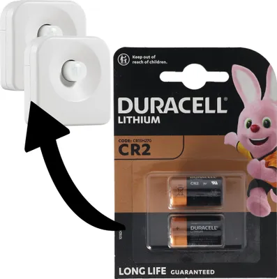 Produktbild von Batterien passend für 2 Ledvance SMART+ Motion Sensor, Osram SMART+ Motion Sensor Bewegungsmelder Doppelpack Duracell CR2 Lithium Batterie