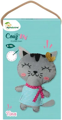 Image de Figurine de chat en feutre, kit de bricolage avec matériel et instructions - dès 7 ans