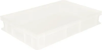 Zdjęcie produktu dla Stapelkiste Kunststoff, weiß, Höhe: 100 mm, Länge: 600 mm, Breite: 400 mm