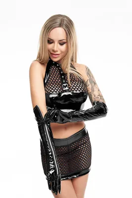 Image de 7Heaven - gants noirs vernis GL705 - L/XL