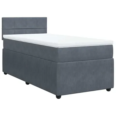 Produktbild von Boxspringbett mit Matratze Dunkelgrau 100x200 cm Samt