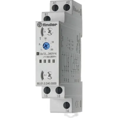 Image de Finder Multifunktions-Zeitrelais 12-240V AC/DC,1W,16A 80.01.0.240.0000 (800102400000)